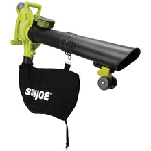 Load image into Gallery viewer, Sun Joe iONBV 40-Volt iONMAX Cordless 3-in-1 Blower Vacuum Mulcher Kit | 200-MPH | W/ 4.0-Ah Battery and Charger