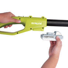 Load image into Gallery viewer, Sun Joe 24V-PS8-LTE-SJG 24-Volt iON+ Cordless Telescoping Pole Chainsaw Kit | 8-Inch | W/ 2.0-Ah Battery and Charger