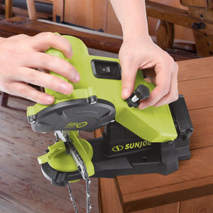Sun Joe 24V-CSSHRP-LTE 24-Volt iON+ Cordless Mountable Chain Saw Sharpener Kit | W/ 2.0-Ah Battery and Charger