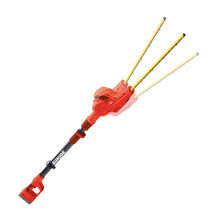 Load image into Gallery viewer, Sun Joe 20VIONLT-PHT17-RED 20-Volt iON Cordless Telescoping Pole Hedge Trimmer Kit | 17-inch | Dual Action | W/ 2.5-Ah Battery and Charger (Red)
