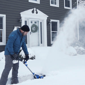 Snow Joe 24V-SS10-XR-SJB-RM 24-Volt iON+ Extended Run Time Cordless Snow Shovel Kit | 10-inch | W/ 5.0-Ah Battery and Charger (Blue) (Certified Refurbished)