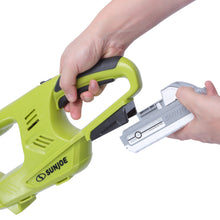 Load image into Gallery viewer, Sun Joe 24V-HT18-LTE 24-Volt iON+ Cordless Handheld Hedge Trimmer Kit | 5/8&quot; | W/ 2.0-Ah Battery and Charger
