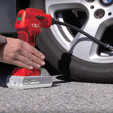 Load image into Gallery viewer, Sun Joe 24V-AJC-LTE-RED 24-Volt iON+ Cordless Portable Air Compressor Kit | W/ 2.0-Ah Battery, Charger, Storage Bag, and Nozzle Adapters (Red)
