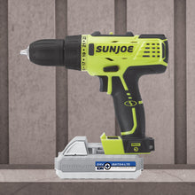 Load image into Gallery viewer, Sun Joe 24V-DD-LTE 24-Volt iON+ Cordless Drill Driver Kit | W/ 2.0-Ah Battery and Charger
