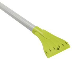 Snow Joe SJBLZD-LED-GRN 4-In-1 Telescoping Snow Broom + Ice Scraper | 18-Inch Foam Head | Headlights (Green)