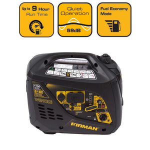 FIRMAN W01781 2100/1700 Watt Gas Recoil Start Inverter Generator with USB, cETL, CARB